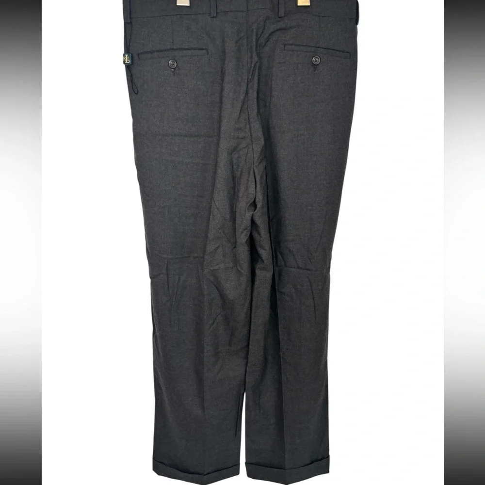 Ralph Lauren 100% Wool-Laine Dark Gray Classic Total Comfort Trousers